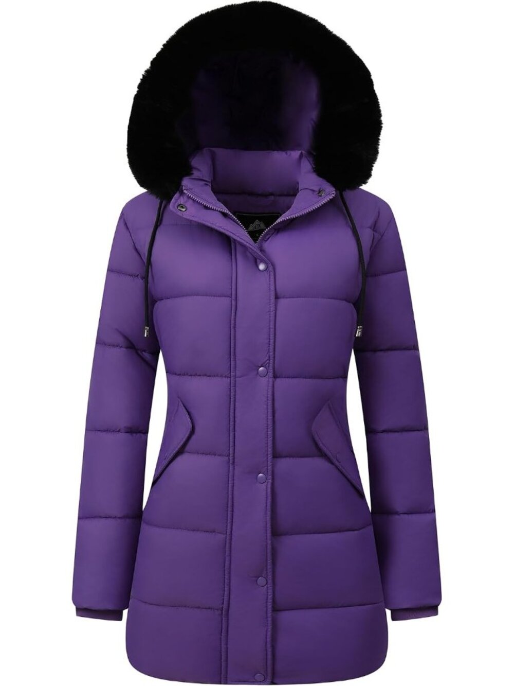 〽️Women's Purple Winter Puffer Parka Long Hooded Waterproof Cold Weather Coat